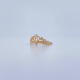 Tiara Ring 15s 1.7gr / Size 7 / White Zircons 18K Yellow Gold &