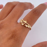 Tiara Ring 15s 1.7gr / Size 7 / White Zircons 18K Yellow Gold &