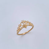 Tiara Ring 15s 1.7gr / Size 7 / White Zircons 18K Yellow Gold &