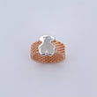 Bear Mesh Ring Ts 7.55gr / Size 7 3/4 / Two White and Rose 18K Golds &