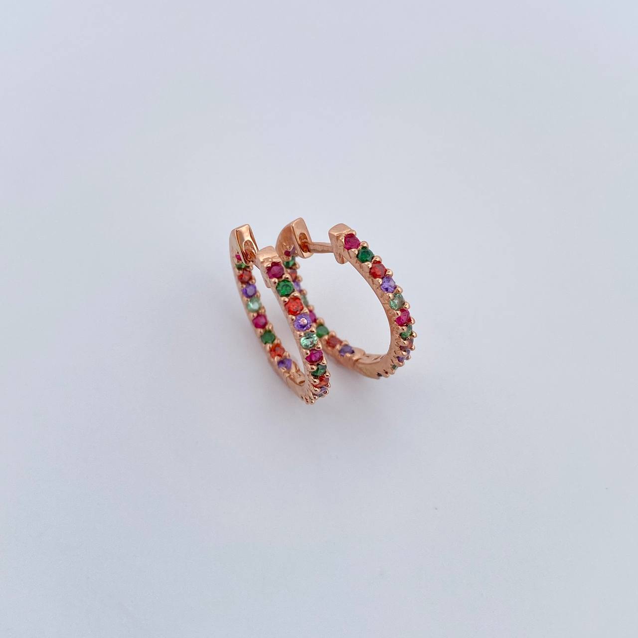 Candongas Carril Invertido 3gr / 1.7cm / Circones Colores Oro Rosa 18K &