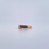 Ring Solitaire Bear Ts 2.05gr / Size 6 / White and Black Zircons 18K Rose Gold &