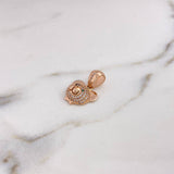 Pendant Bear Face 2.9gr / 2.1cm / White-Black-Green Zircons 18K Rose Gold $