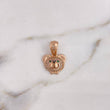 Pendant Bear Face 2.9gr / 2.1cm / White-Black-Green Zircons 18K Rose Gold $