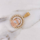 Pendant Christ Face 8gr / 3.7cm / White Zircons Three 18K Golds &