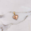 Pendant Heart 2.6gr / 2.5cm / White Zircons Three 18K Golds &