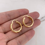 Hoop Earrings Semi 3.75gr / 2.5cm / 18K Yellow Gold Spiral &