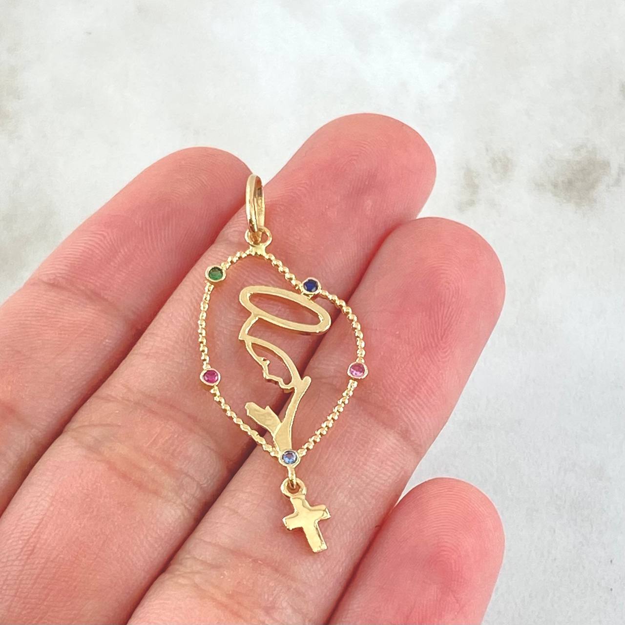 Pendant Virgin Mary 1.45gr / 4cm / 18K Gold *