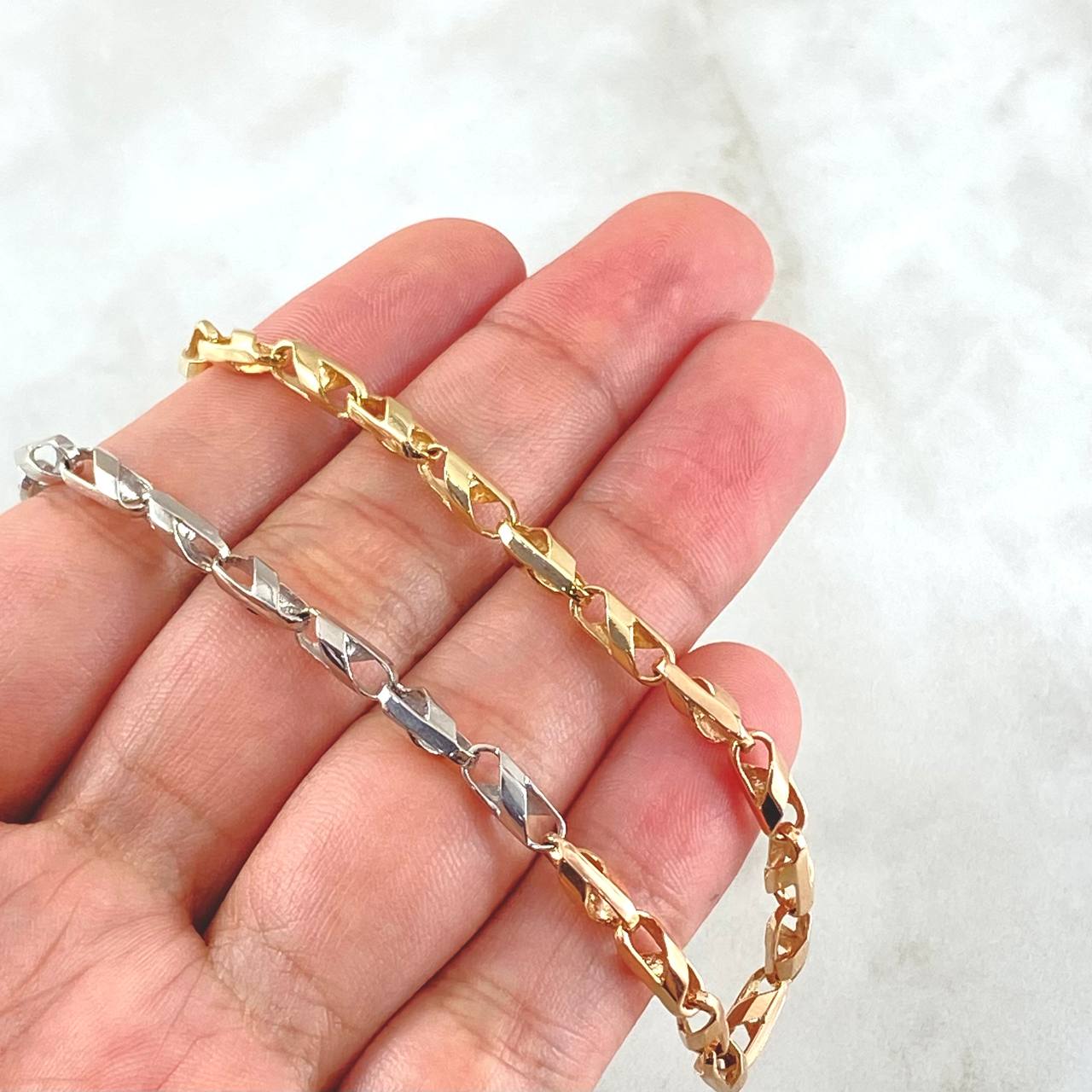 Rustic Spiral Chain 24.45gr / 25.6in / 18K Gold