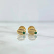 Stud Earrings Coffee Grain 0.6gr / 6.5mm Green Zircon Yellow Gold 18K