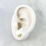 Stud Earrings Sheet 1gr / 9mm Green Zircons 18K Yellow Gold ©