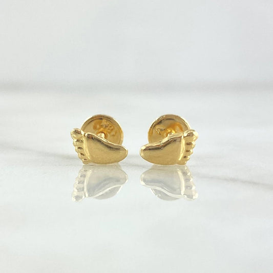 Feet Stud Earrings 0.55gr / 8mm Yellow Gold 18K