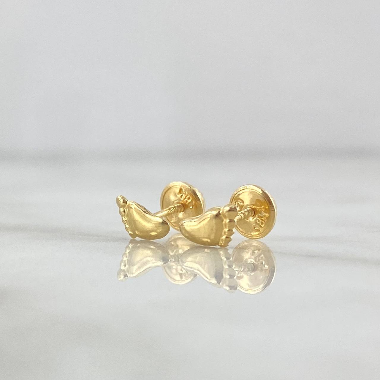 Feet Stud Earrings 0.55gr / 8mm Yellow Gold 18K