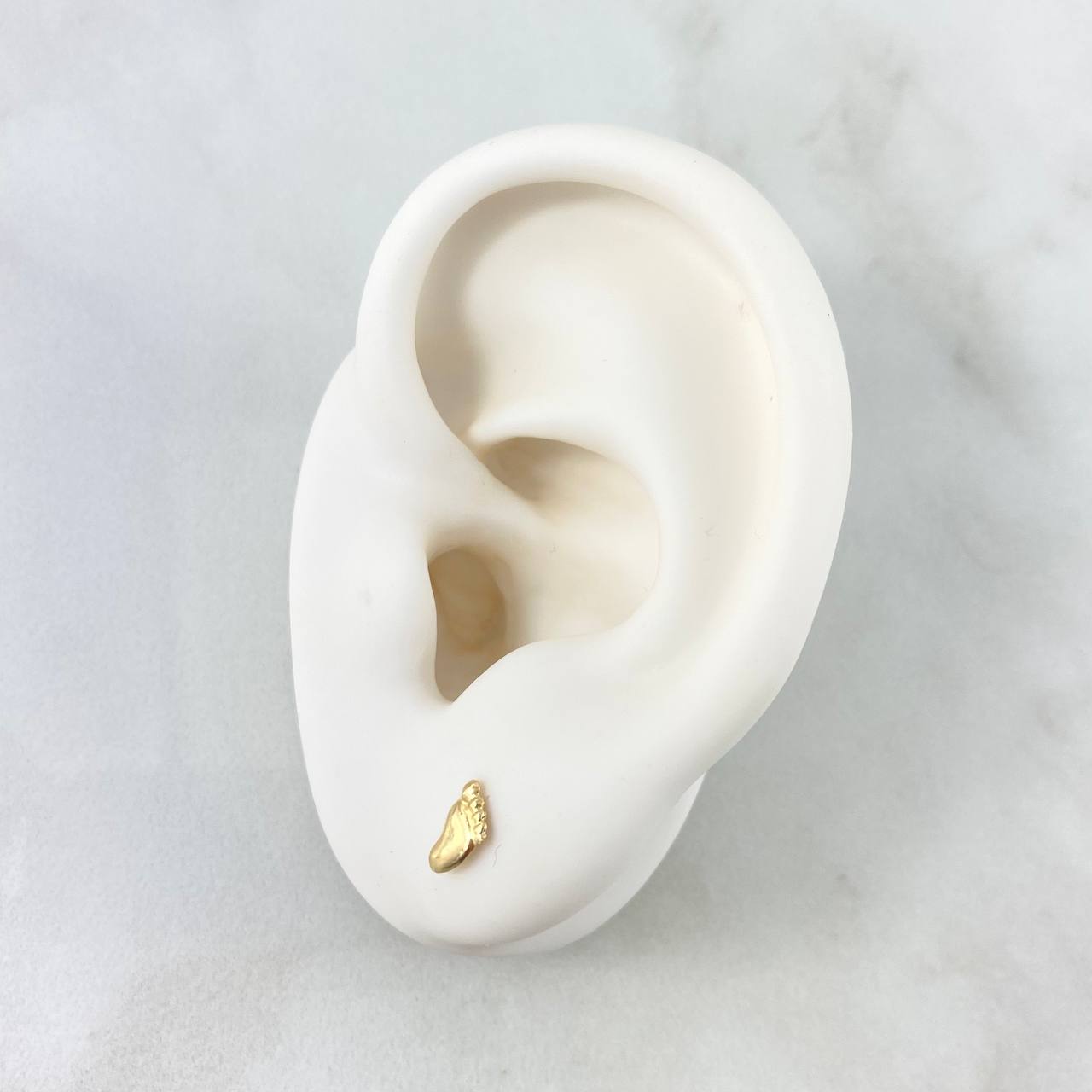 Feet Stud Earrings 0.5gr / 7.5mm Yellow Gold 18K ©