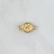 Herraje Letra K 0.4gr / 1.5cm / Circulo Texturizado Rustico Oro Amarillo 18K