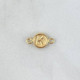 Herraje Letra K 0.35gr / 1.5cm / Circulo Texturizado Rustico Oro Amarillo 18K