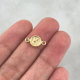 Herraje Letra K 0.4gr / 1.5cm / Circulo Texturizado Rustico Oro Amarillo 18K