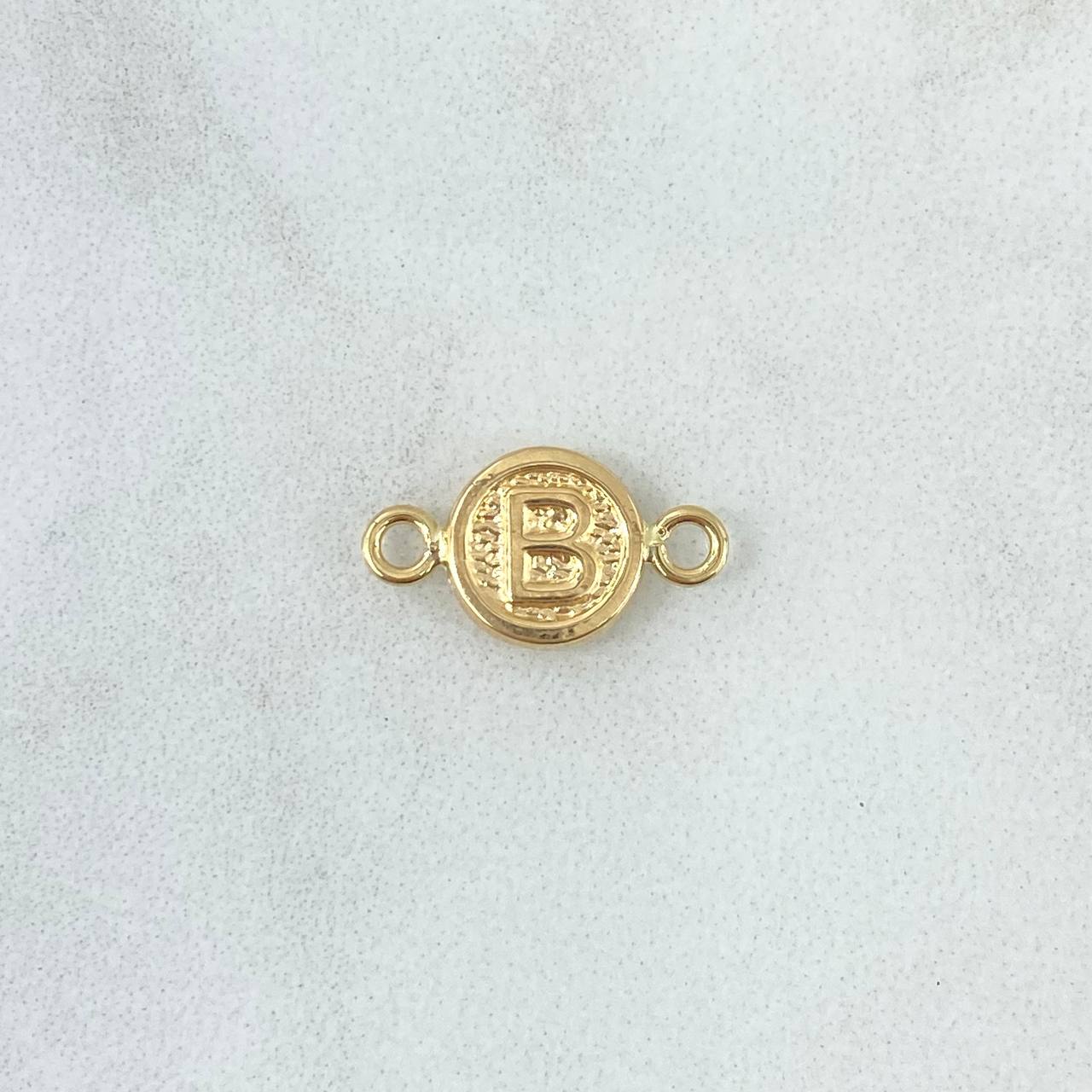Herraje Letra B 0.4gr / 1.5cm / Circulo Liso Oro Amarillo 18K