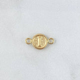 Charm Letter I 0.35gr / 1.5cm / Rustic Textured Circle 18K Yellow Gold