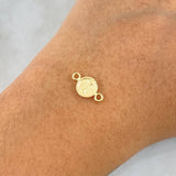 Charm Letter I 0.35gr / 1.5cm / Rustic Textured Circle 18K Yellow Gold
