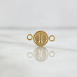 Charm Letter I 0.35gr / 1.5cm / Rustic Textured Circle 18K Yellow Gold