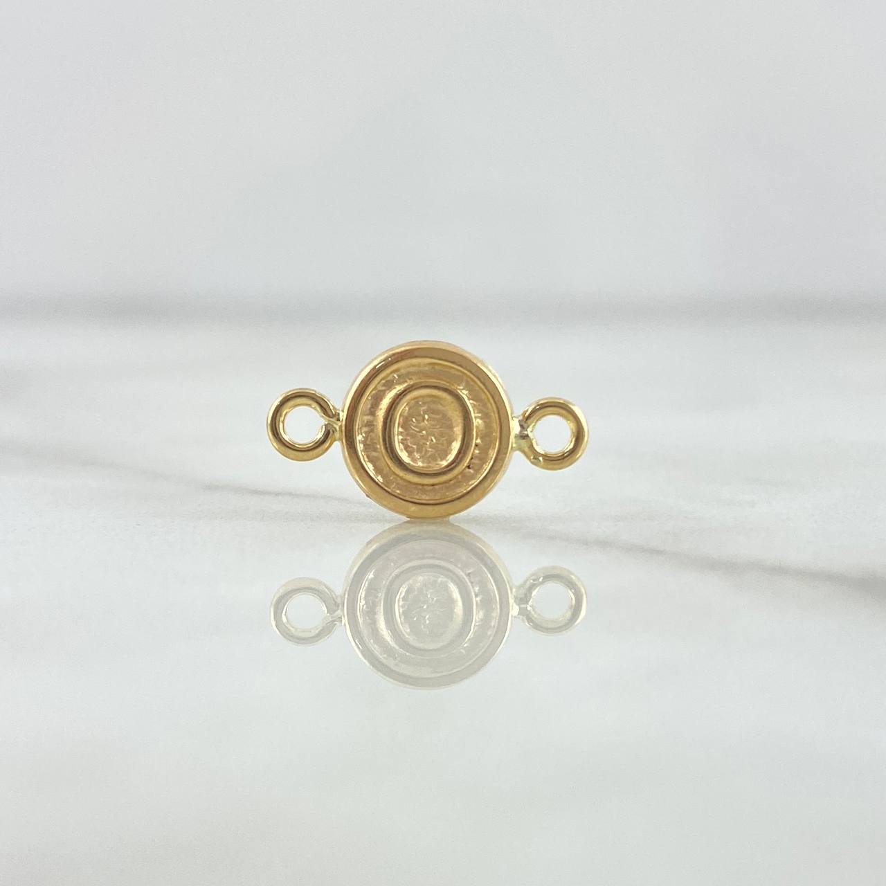 Charm Letter O 0.35gr / 1.5cm / Rustic Textured Circle 18K Yellow Gold