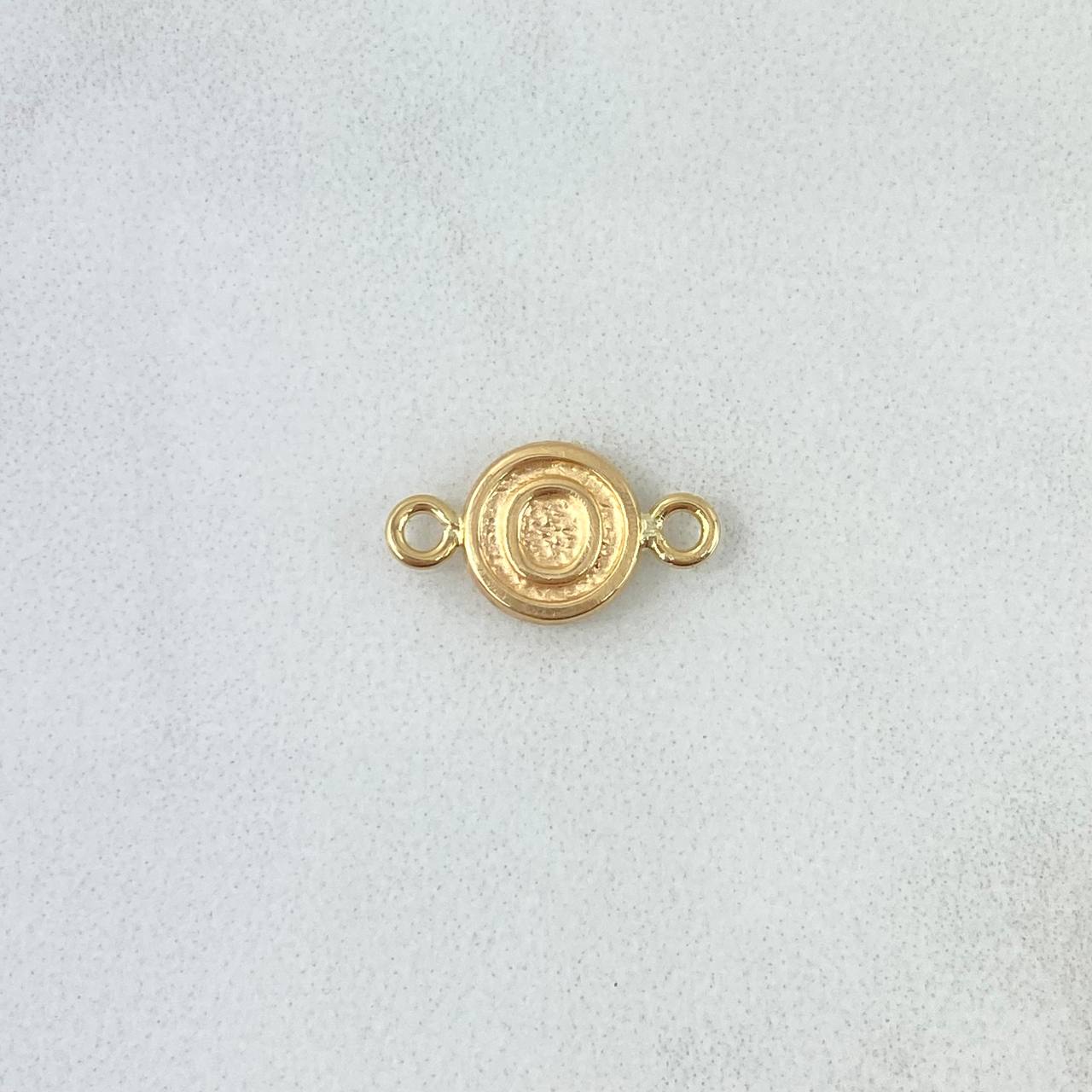 Charm Letter O 0.35gr / 1.5cm / Rustic Textured Circle 18K Yellow Gold