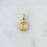 Pendant Letter O 0.35gr / 1.5cm / Rustic Textured Circle 18K Yellow Gold