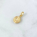 Pendant Letter O 0.35gr / 1.5cm / Rustic Textured Circle 18K Yellow Gold