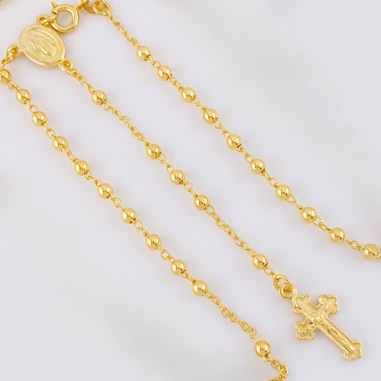 Miraculous Virgin Rosary 7.6g / 20 in / 3mm Silver Vermeil 925