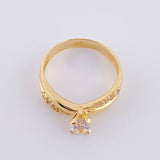 Crossed Solitaire Ring 3.2g / T7 1/2 18K Yellow Gold