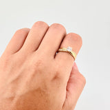 Crossed Solitaire Ring 3.2g / T7 1/2 18K Yellow Gold