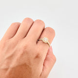 Anillo Solitario Halo Cuadrado 3.1g / T7 1/4 Oro Amarillo 18K