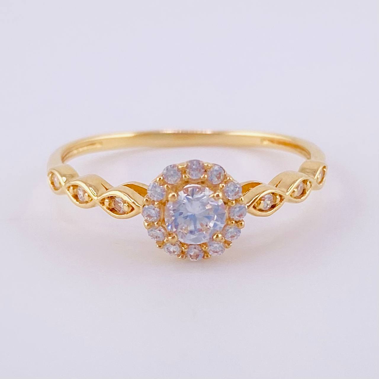 Anillo Halo Ojal 1.85g / T7 1/4 Oro Amarillo 18K