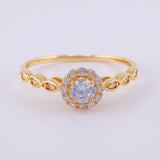 Anillo Halo Ojal 1.9g / T5 1/4 Oro Amarillo 18K
