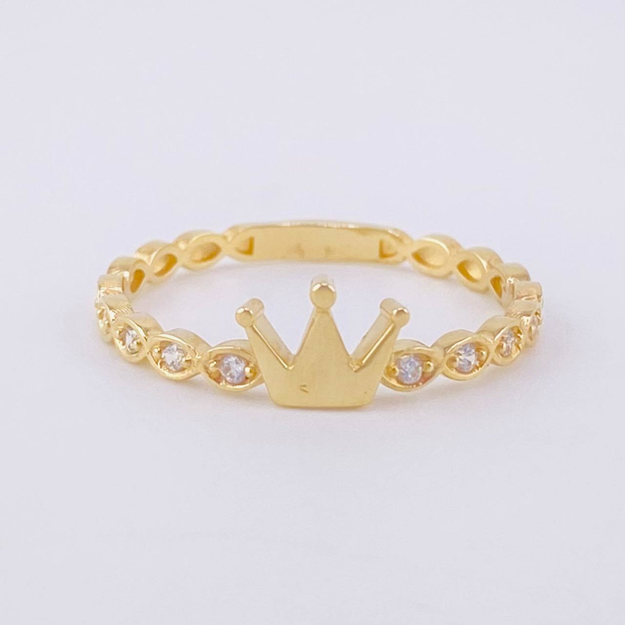Anillo Corona de Ojos 1.6g / T7 1/4 Oro Amarillo 18K
