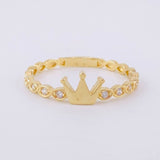 Anillo Corona de Ojos 1.6g / T7 1/4 Oro Amarillo 18K