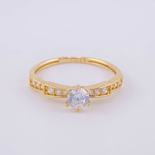 Anillo Solitario Escalonado 1.65g / T5 3/4 Oro Amarillo 18K