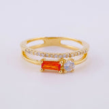 Anillo Doble Carril Atardecer 2.4g / T5 3/4 Oro Amarillo 18K