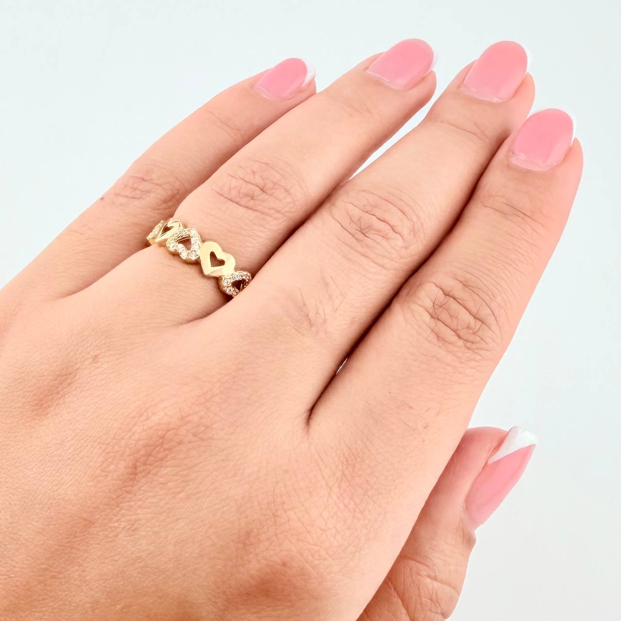 Anillo Corazones Intercalados 2.6g / T5 1/4 Oro Amarillo 18K