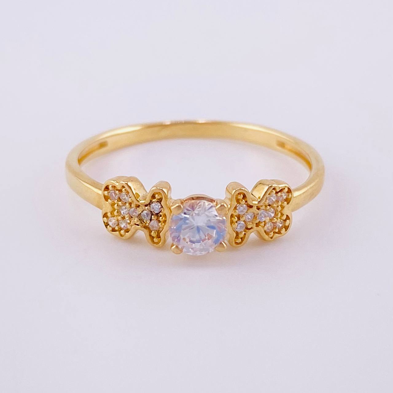 Solitaire Two Bears Ring 1.85g / T7 3/4 Yellow Gold 18K