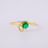 Anillo Chispa Curva 0.8g / T7 1/2 Oro Amarillo 18K