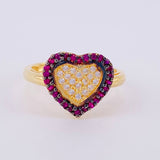 Anillo Corazón Tupido 2.55g / T4 Oro Amarillo 18K