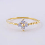 Anillo Flor Burbujas 1.25g / T6 3/4 Oro Amarillo 18K
