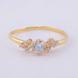 Anillo Solitario Floreado 1.5g / T7 1/4 Oro Amarillo 18K