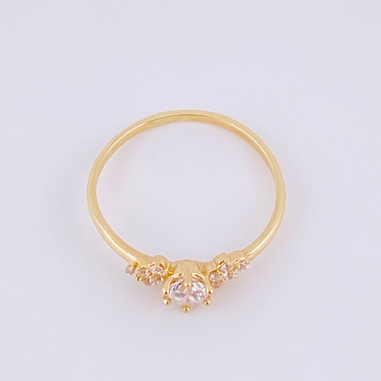 Floral Solitaire Ring 1.55g / T7 3/4 Yellow Gold 18K