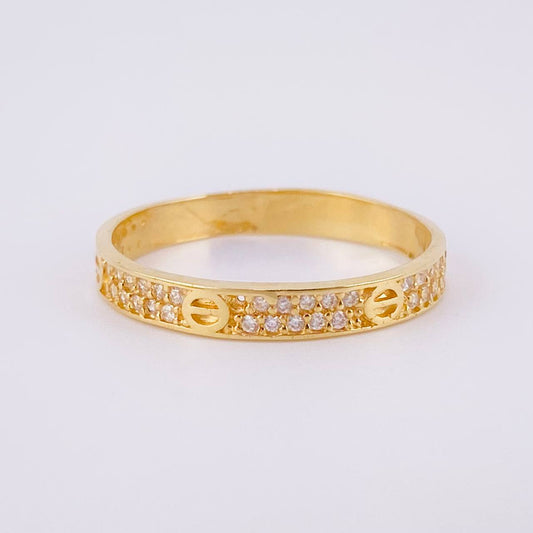 Anillo Churumbela Tornillos 2.2g / T8 3/4 Oro Amarillo 18K