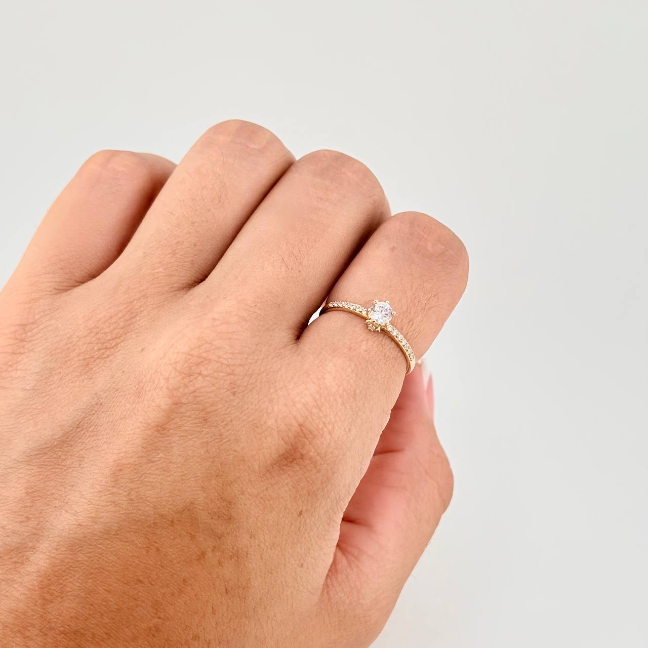 Anillo Solitario Churumbela 1.4g / T7 3/4 Oro Amarillo 18K