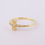 Anillo Cruz Burbujas 1.6g / T6 Oro Amarillo 18K