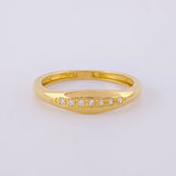 Anillo Linea 7 Puntos 0.4g / T4 1/4 Oro Amarillo 18K